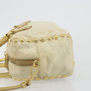 PRADA Shoulder Bag Nylon 2way Beige Gold Auth 193402A-4
