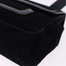 Salvatore Ferragamo Shoulder Bag Suede Black Gold Auth 193403A-11