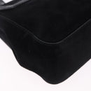 Salvatore Ferragamo Shoulder Bag Suede Black Gold Auth 193403A-12