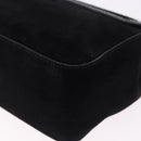 Salvatore Ferragamo Shoulder Bag Suede Black Gold Auth 193403A-13