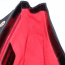 Salvatore Ferragamo Shoulder Bag Suede Black Gold Auth 193403A-18