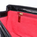 Salvatore Ferragamo Shoulder Bag Suede Black Gold Auth 193403A-20