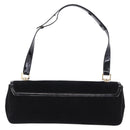 Salvatore Ferragamo Shoulder Bag Suede Black Gold Auth 193403A-3