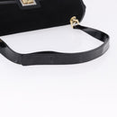 Salvatore Ferragamo Shoulder Bag Suede Black Gold Auth 193403A-7