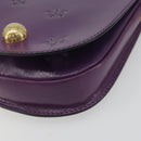 CELINE Star Ball Chain Shoulder Bag Leather Purple Gold Auth 193407V-9