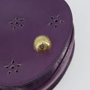 CELINE Star Ball Chain Shoulder Bag Leather Purple Gold Auth 193407V-18