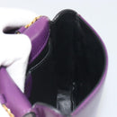 CELINE Star Ball Chain Shoulder Bag Leather Purple Gold Auth 193407V-20