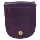 CELINE Star Ball Chain Shoulder Bag Leather Purple Gold Auth 193407V-13