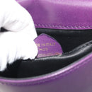 CELINE Star Ball Chain Shoulder Bag Leather Purple Gold Auth 193407V-12