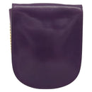 CELINE Star Ball Chain Shoulder Bag Leather Purple Gold Auth 193407V-2