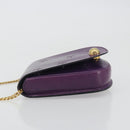 CELINE Star Ball Chain Shoulder Bag Leather Purple Gold Auth 193407V-4
