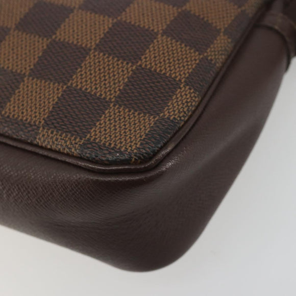 LOUIS VUITTON Damier Ebene Trousse Make Up Pouch N51982 LV Auth 193409