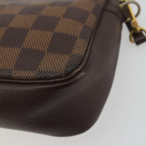 LOUIS VUITTON Damier Ebene Trousse Make Up Pouch N51982 LV Auth 193409
