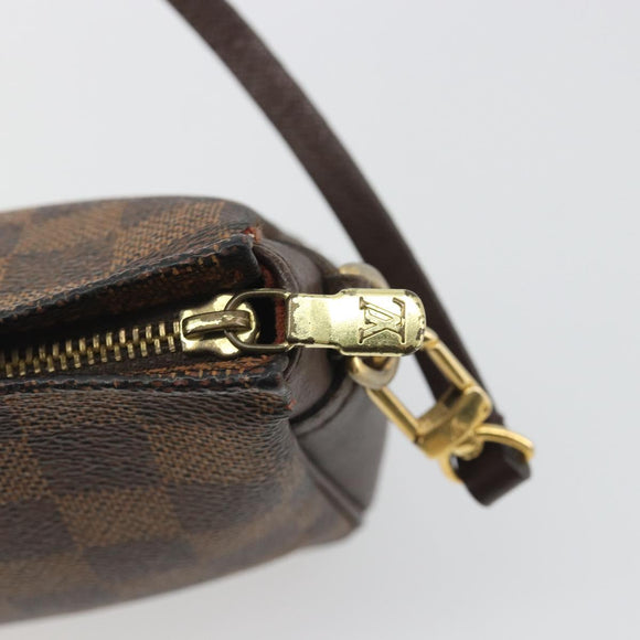 LOUIS VUITTON Damier Ebene Trousse Make Up Pouch N51982 LV Auth 193409