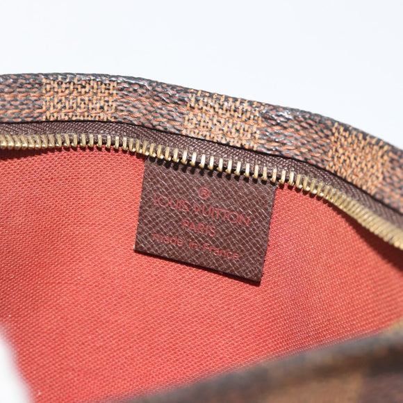 LOUIS VUITTON Damier Ebene Trousse Make Up Pouch N51982 LV Auth 193409