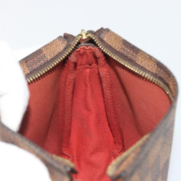 LOUIS VUITTON Damier Ebene Trousse Make Up Pouch N51982 LV Auth 193409