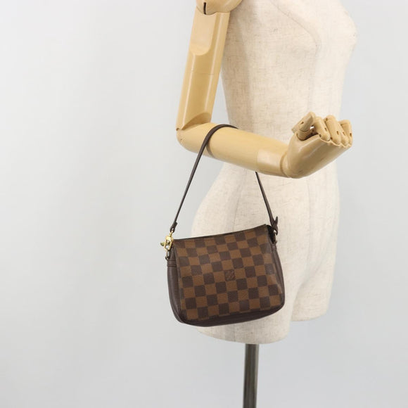LOUIS VUITTON Damier Ebene Trousse Make Up Pouch N51982 LV Auth 193409