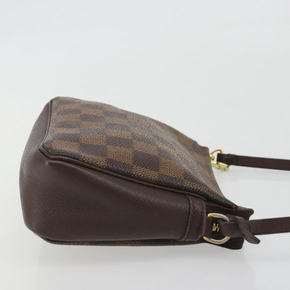 LOUIS VUITTON Damier Ebene Trousse Make Up Pouch N51982 LV Auth 193409