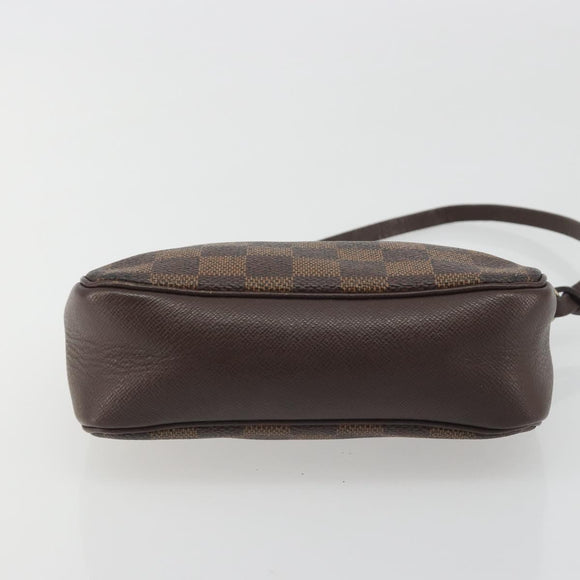 LOUIS VUITTON Damier Ebene Trousse Make Up Pouch N51982 LV Auth 193409