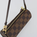 LOUIS VUITTON Damier Ebene Papillon Pouch LV Auth 193410V-6