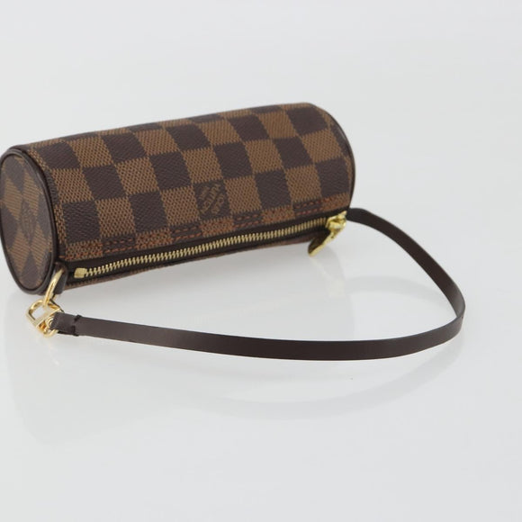 LOUIS VUITTON Damier Ebene Papillon Pouch LV Auth 193410V