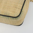 BURBERRY Chain Shoulder Bag Raffia Beige Gold Auth 193413A-17