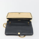BURBERRY Chain Shoulder Bag Raffia Beige Gold Auth 193413A-19