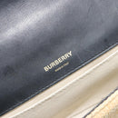 BURBERRY Chain Shoulder Bag Raffia Beige Gold Auth 193413A-20