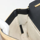BURBERRY Chain Shoulder Bag Raffia Beige Gold Auth 193413A-22