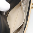 BURBERRY Chain Shoulder Bag Raffia Beige Gold Auth 193413A-23