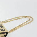 BURBERRY Chain Shoulder Bag Raffia Beige Gold Auth 193413A-14