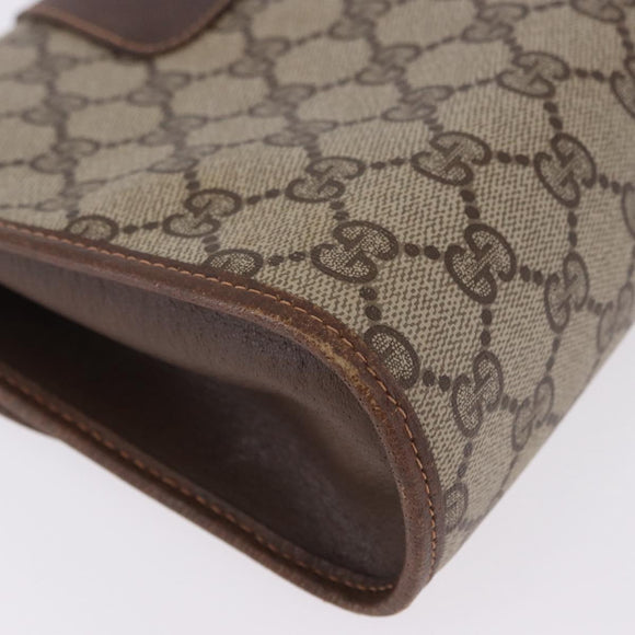 GUCCI GG Supreme Web Sherry Line Bag PVC Beige Gold 156 01 030 Auth 193414