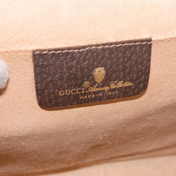 GUCCI GG Supreme Web Sherry Line Bag PVC Beige Gold 156 01 030 Auth 193414