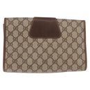 GUCCI GG Supreme Web Sherry Line Bag PVC Beige Gold 156 01 030 Auth 193414-2