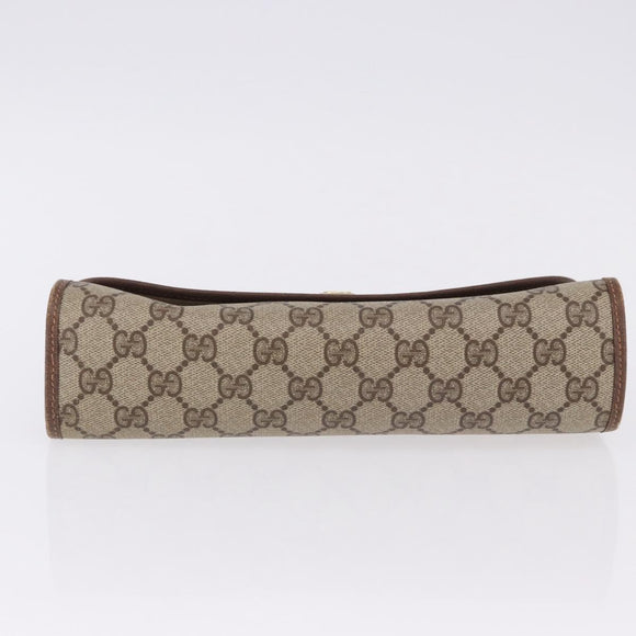 GUCCI GG Supreme Web Sherry Line Bag PVC Beige Gold 156 01 030 Auth 193414