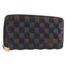 LOUIS VUITTON Damie Payette Zippy Wallet Long Wallet Blue N63172 LV Auth 193419V-1