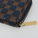 LOUIS VUITTON Damie Payette Zippy Wallet Long Wallet Blue N63172 LV Auth 193419V-16