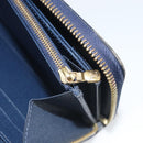 LOUIS VUITTON Damie Payette Zippy Wallet Long Wallet Blue N63172 LV Auth 193419V-20