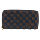 LOUIS VUITTON Damie Payette Zippy Wallet Long Wallet Blue N63172 LV Auth 193419V-13