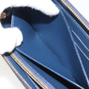 LOUIS VUITTON Damie Payette Zippy Wallet Long Wallet Blue N63172 LV Auth 193419V-22