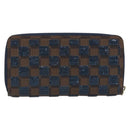 LOUIS VUITTON Damie Payette Zippy Wallet Long Wallet Blue N63172 LV Auth 193419V-2