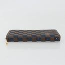 LOUIS VUITTON Damie Payette Zippy Wallet Long Wallet Blue N63172 LV Auth 193419V-6