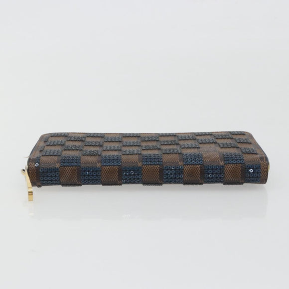LOUIS VUITTON Damie Payette Zippy Wallet Long Wallet Blue N63172 LV Auth 193419V