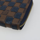 LOUIS VUITTON Damie Payette Zippy Wallet Long Wallet Blue N63172 LV Auth 193419V-14