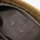 FENDI Mamma Baguette Shoulder Bag Corduroy Beige Silver Auth 193421V-21