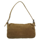 FENDI Mamma Baguette Shoulder Bag Corduroy Beige Silver Auth 193421V-3