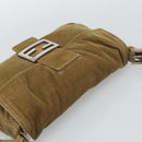 FENDI Mamma Baguette Shoulder Bag Corduroy Beige Silver Auth 193421V-6