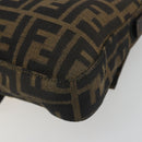 FENDI Zucca Canvas Mamma Baguette Shoulder Bag Brown Black Auth 193422V-16