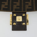 FENDI Zucca Canvas Mamma Baguette Shoulder Bag Brown Black Auth 193422V-9