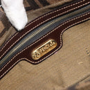 FENDI Zucca Canvas Mamma Baguette Shoulder Bag Brown Black Auth 193422V-21